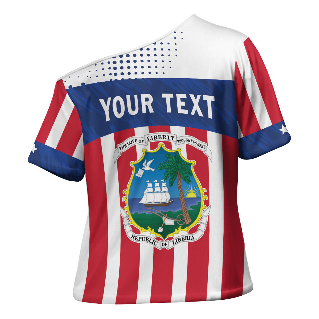 Personalized Liberia 1847 Cross Shoulder Shirt Happy Independence Day