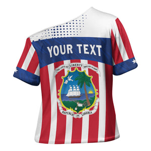 Personalized Liberia 1847 Cross Shoulder Shirt Happy Independence Day