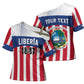 Personalized Liberia 1847 Cross Shoulder Shirt Happy Independence Day