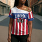 Personalized Liberia 1847 Cross Shoulder Shirt Happy Independence Day