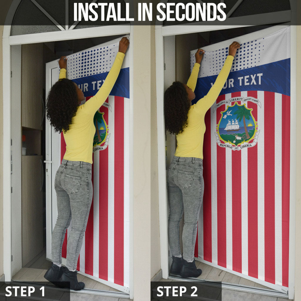 Personalized Liberia 1847 Door Cover Happy Independence Day