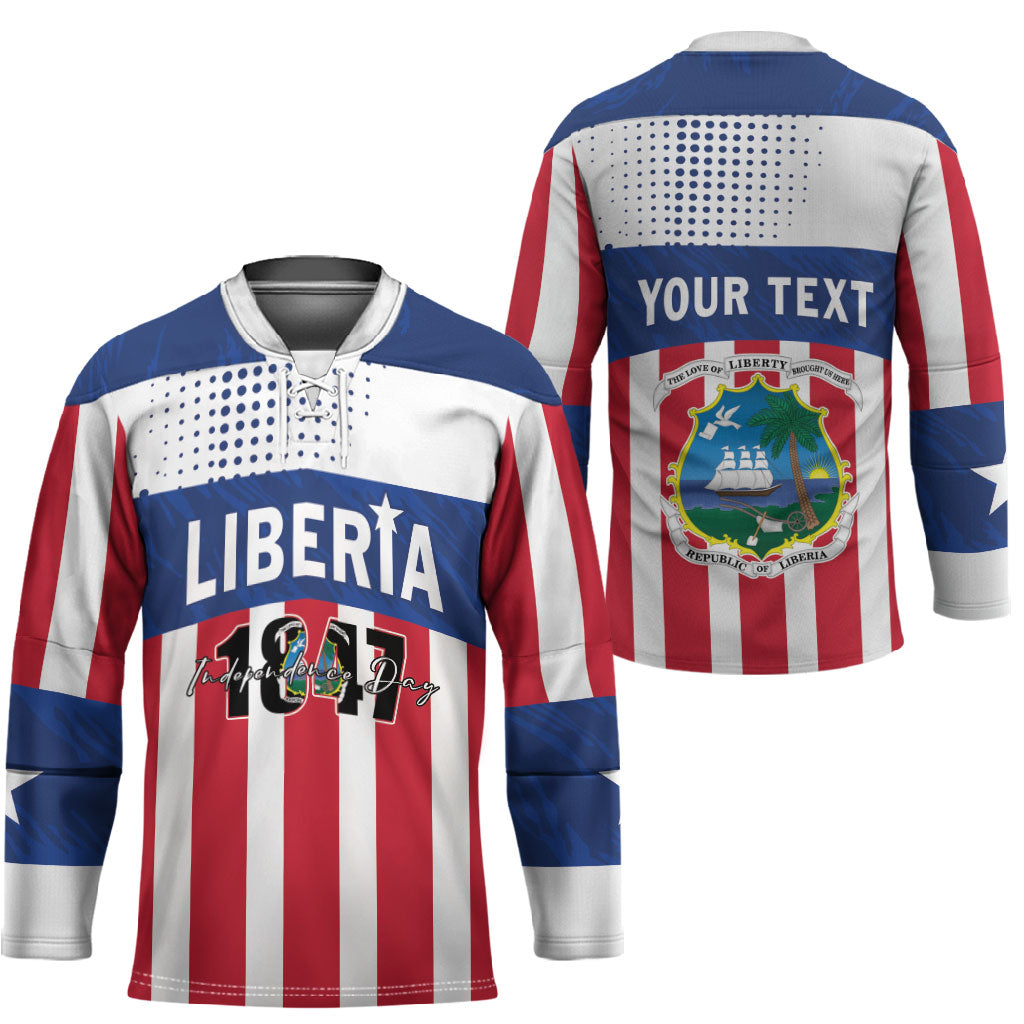 Personalized Liberia 1847 Hockey Jersey Happy Independence Day