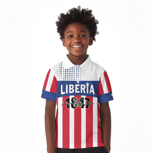 Personalized Liberia 1847 Kid Polo Shirt Happy Independence Day