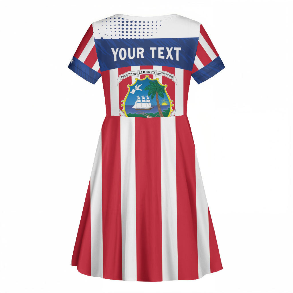 Personalized Liberia 1847 Kid Short Sleeve Dress Happy Independence Day