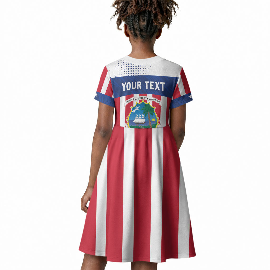 Personalized Liberia 1847 Kid Short Sleeve Dress Happy Independence Day