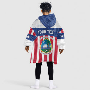 Personalized Liberia 1847 Kid Wearable Blanket Hoodie Happy Independence Day