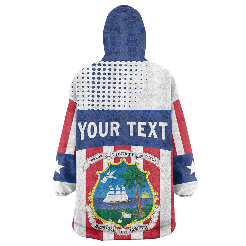 Personalized Liberia 1847 Kid Wearable Blanket Hoodie Happy Independence Day