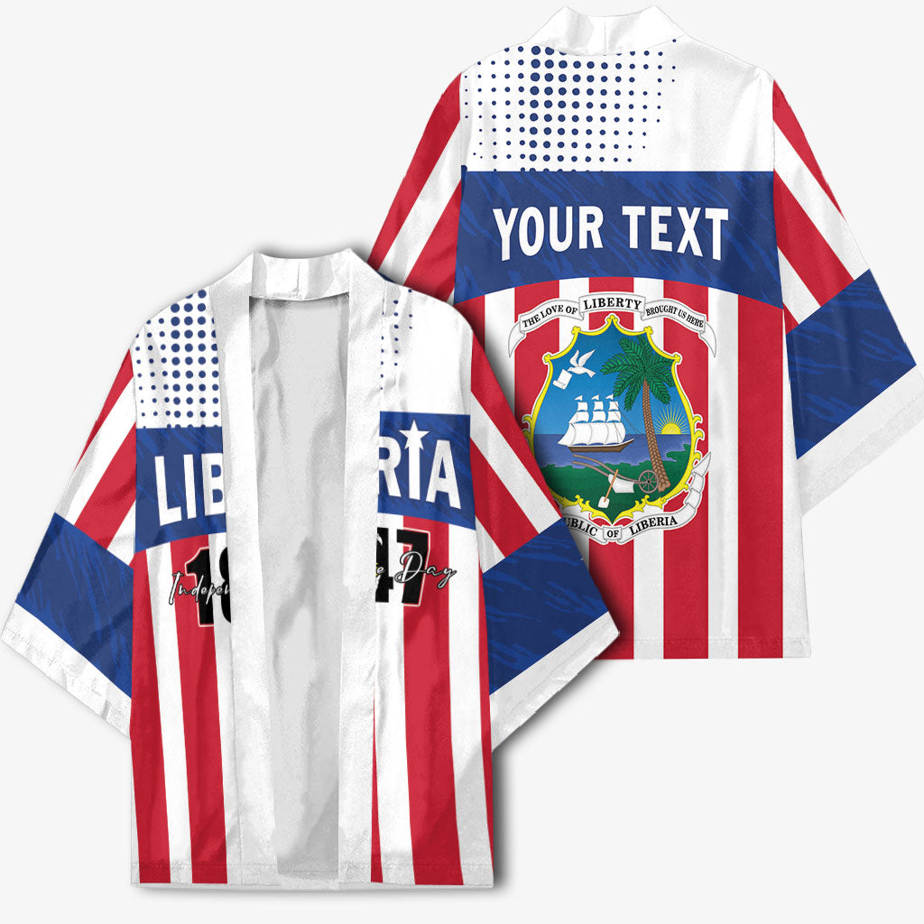 Personalized Liberia 1847 Kimono Happy Independence Day