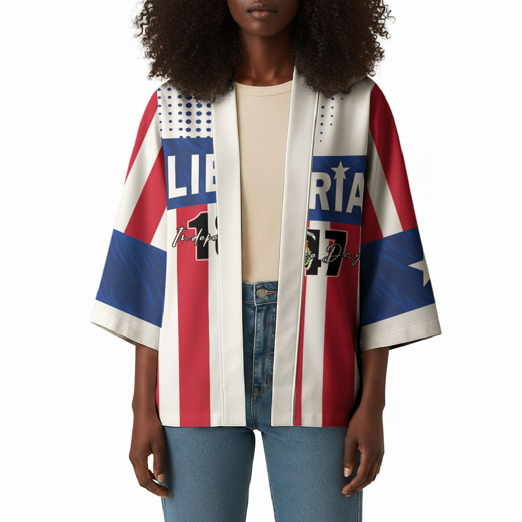 Personalized Liberia 1847 Kimono Happy Independence Day