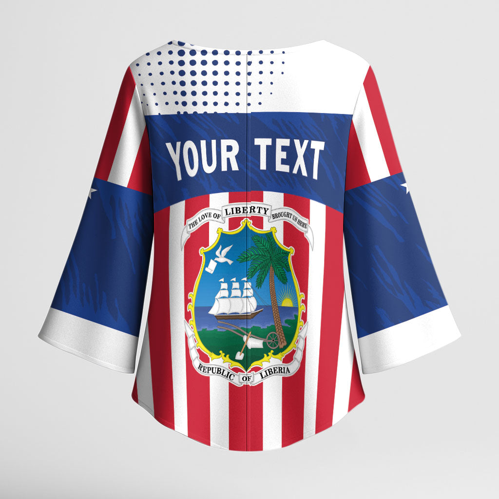 Personalized Liberia 1847 Kimono Sleeve Blouse Happy Independence Day