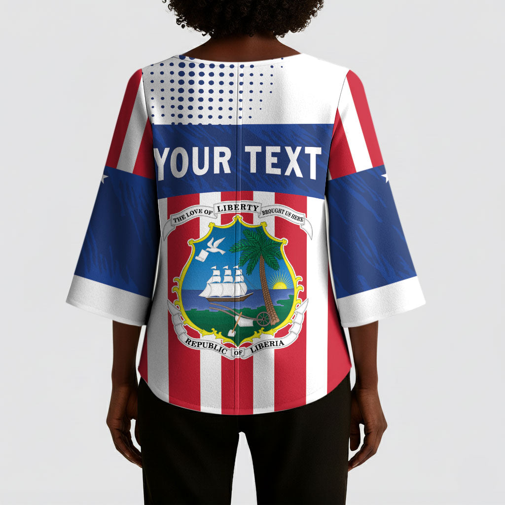 Personalized Liberia 1847 Kimono Sleeve Blouse Happy Independence Day