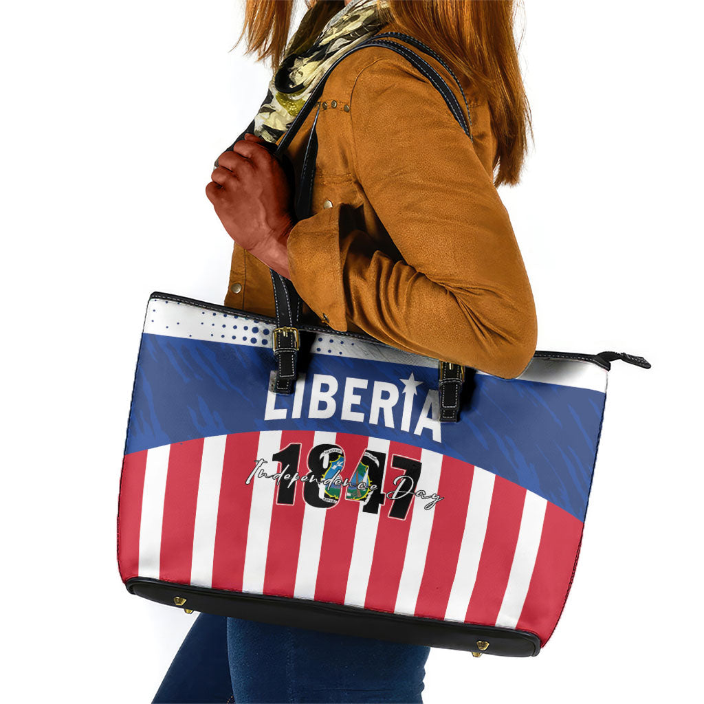 Liberia 1847 Leather Tote Bag Happy Independence Day