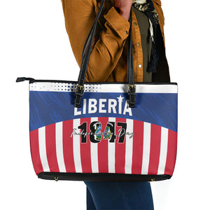 Liberia 1847 Leather Tote Bag Happy Independence Day