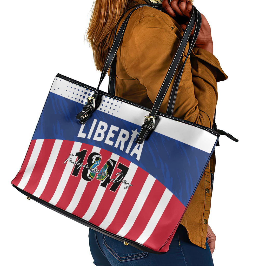 Liberia 1847 Leather Tote Bag Happy Independence Day