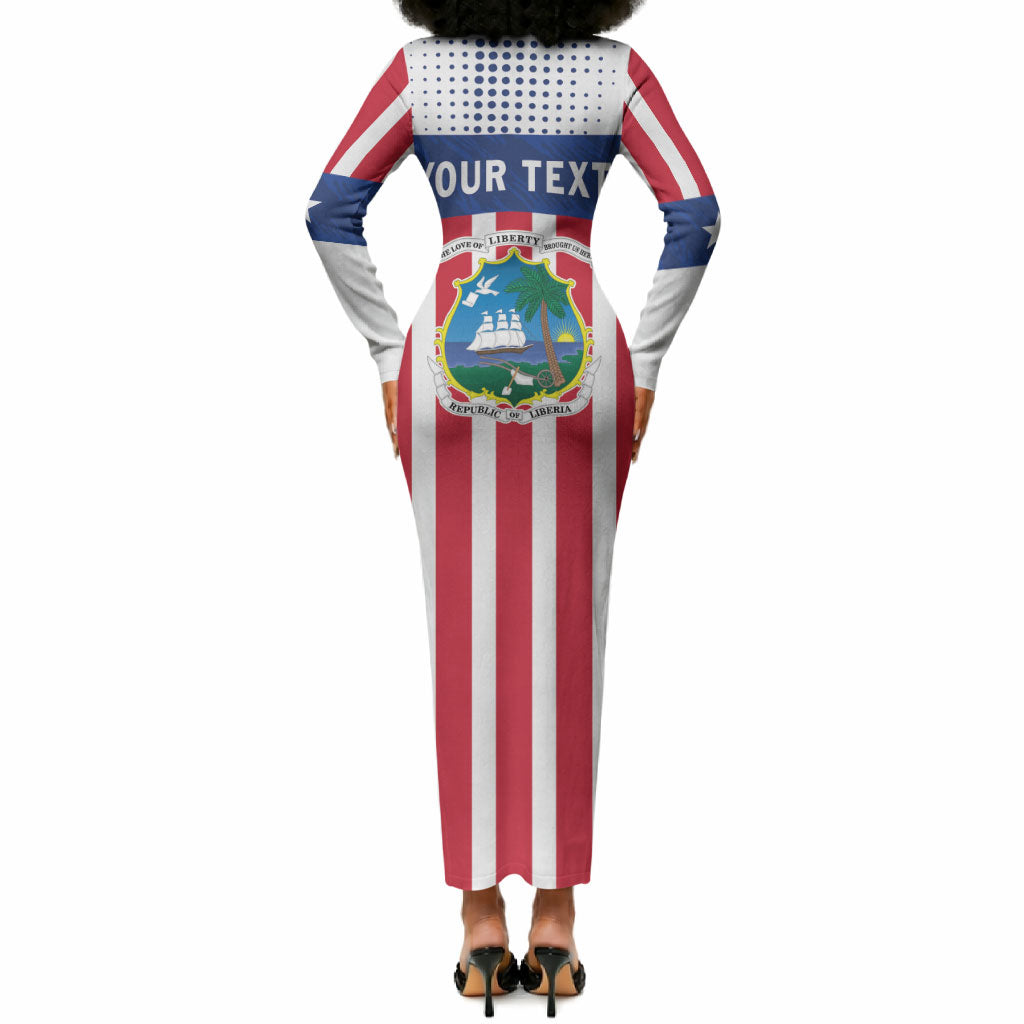 Personalized Liberia 1847 Long Sleeve Bodycon Dress Happy Independence Day