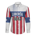Personalized Liberia 1847 Long Sleeve Button Shirt Happy Independence Day