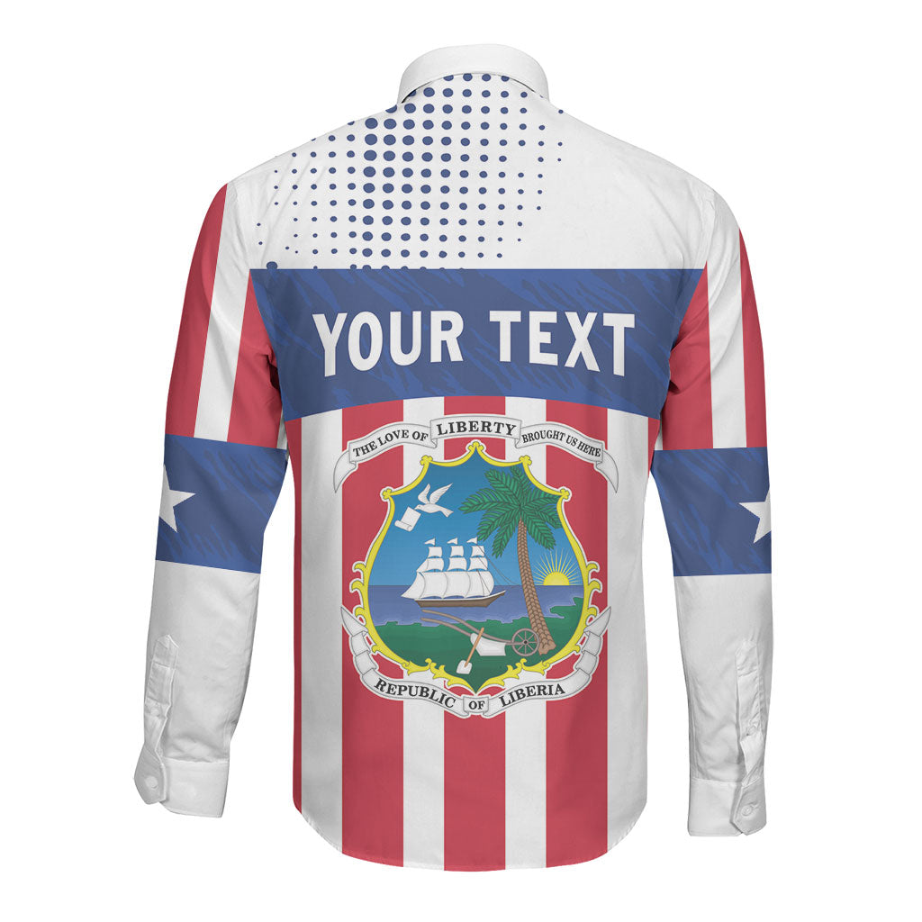 Personalized Liberia 1847 Long Sleeve Button Shirt Happy Independence Day