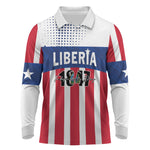 Personalized Liberia 1847 Long Sleeve Polo Shirt Happy Independence Day