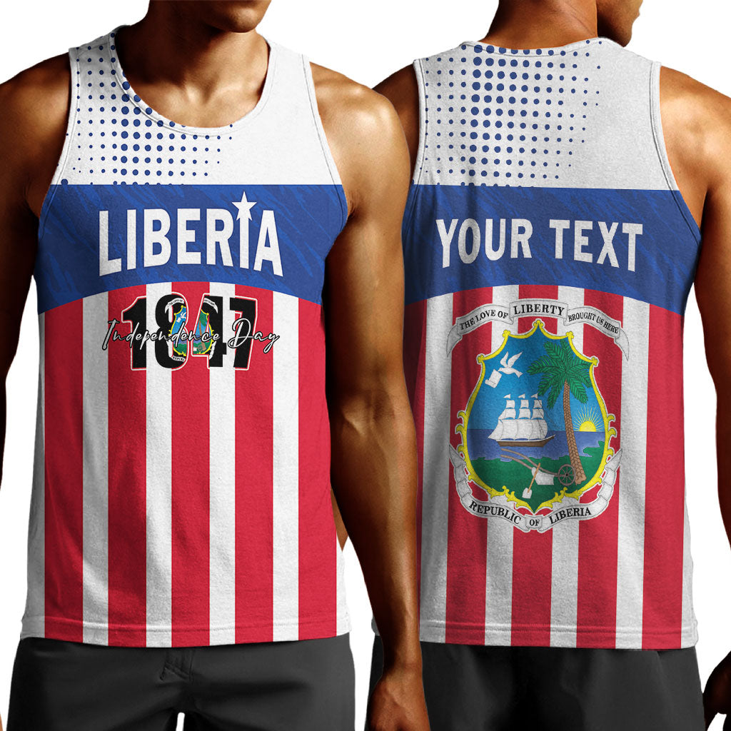 Personalized Liberia 1847 Men Tank Top Happy Independence Day