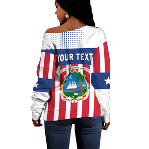 Personalized Liberia 1847 Off Shoulder Sweater Happy Independence Day