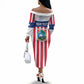 Personalized Liberia 1847 Off The Shoulder Long Sleeve Dress Happy Independence Day