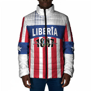 Personalized Liberia 1847 Padded Jacket Happy Independence Day