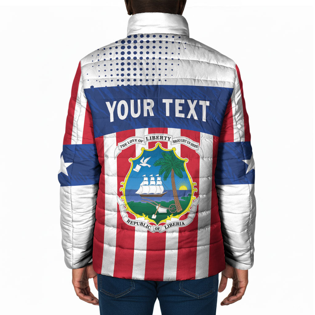 Personalized Liberia 1847 Padded Jacket Happy Independence Day