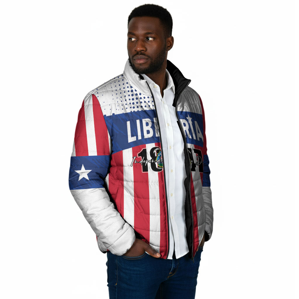 Personalized Liberia 1847 Padded Jacket Happy Independence Day