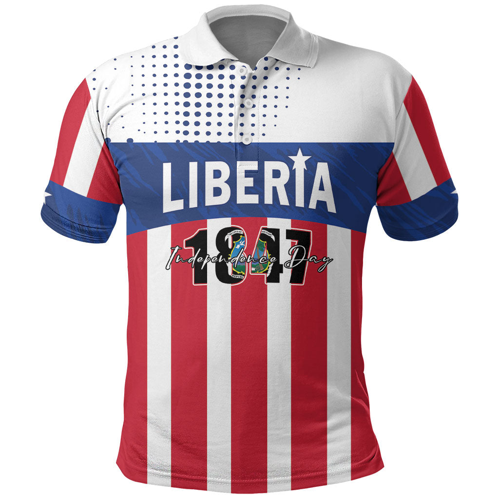 Personalized Liberia 1847 Polo Shirt Happy Independence Day