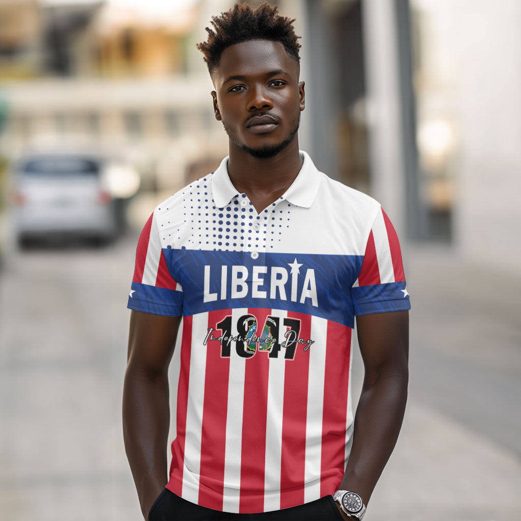 Personalized Liberia 1847 Polo Shirt Happy Independence Day
