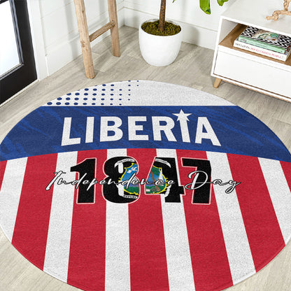 Liberia 1847 Round Carpet Happy Independence Day