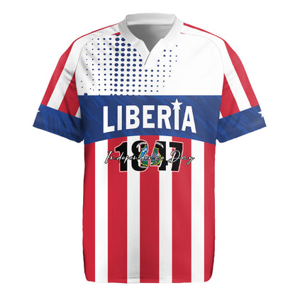 Personalized Liberia 1847 Rugby Jersey Happy Independence Day