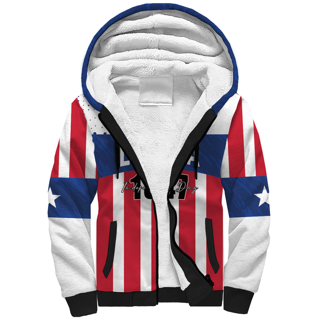 Personalized Liberia 1847 Sherpa Hoodie Happy Independence Day