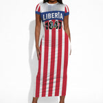 Personalized Liberia 1847 Short Sleeve Bodycon Dress Happy Independence Day