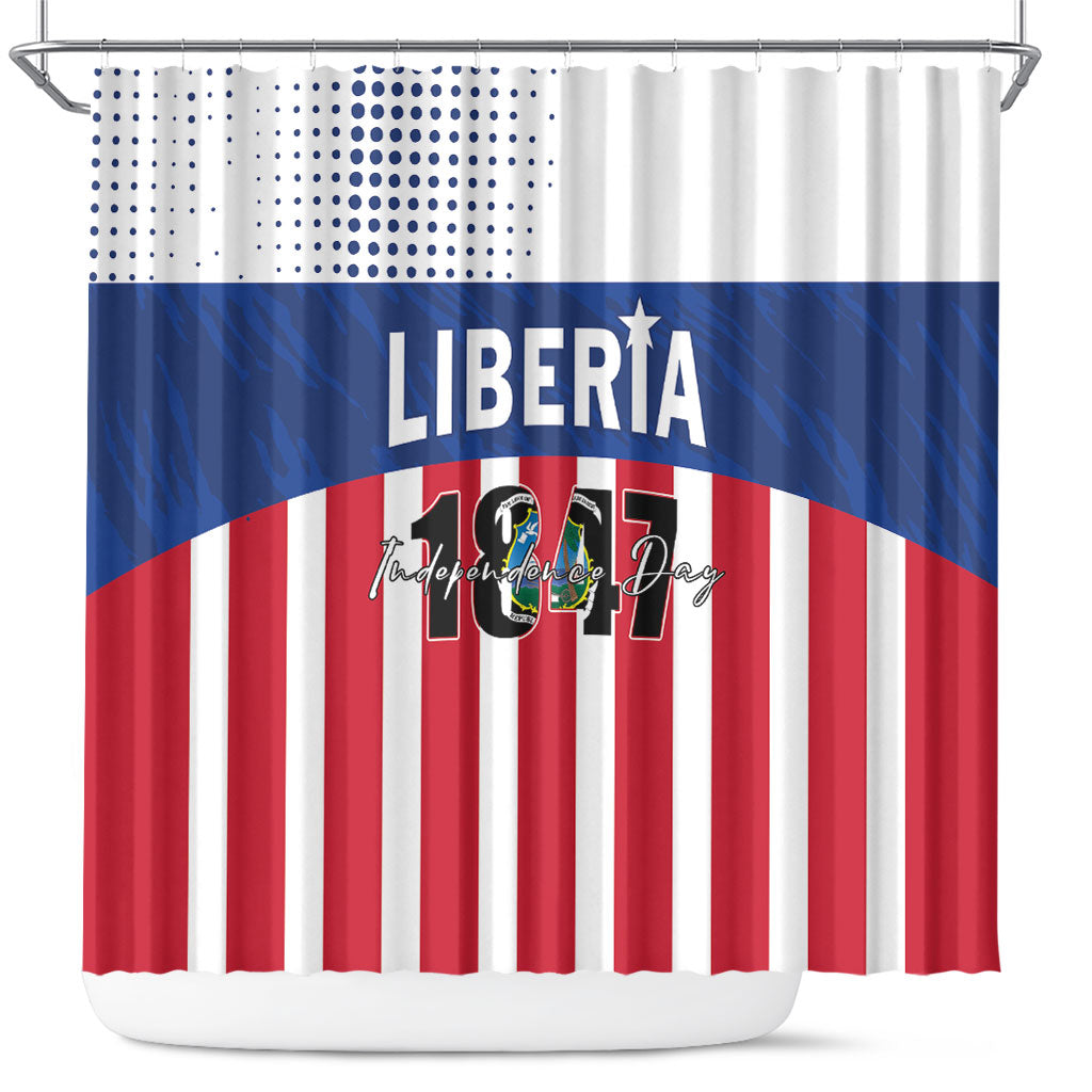 Liberia 1847 Shower Curtain Happy Independence Day