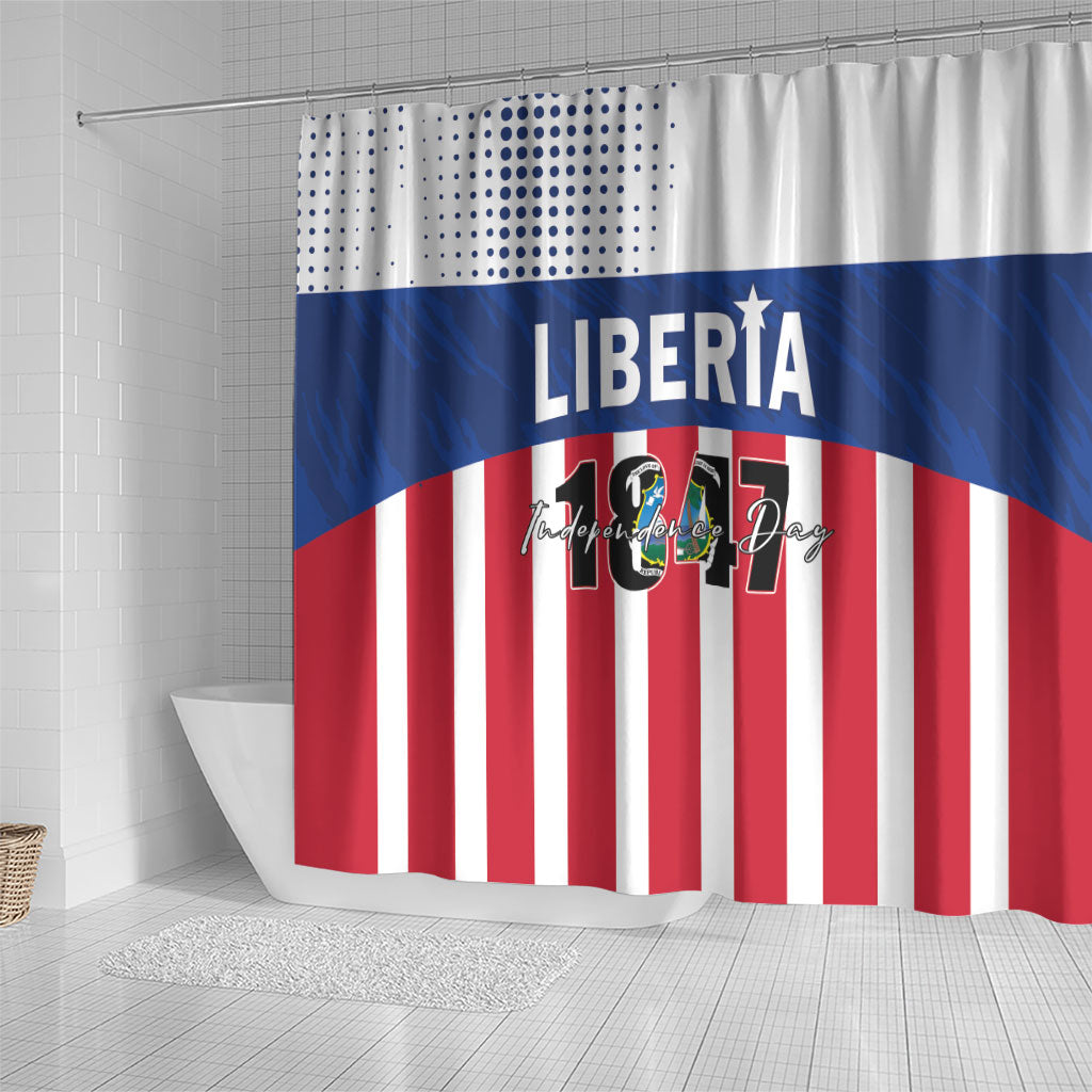 Liberia 1847 Shower Curtain Happy Independence Day