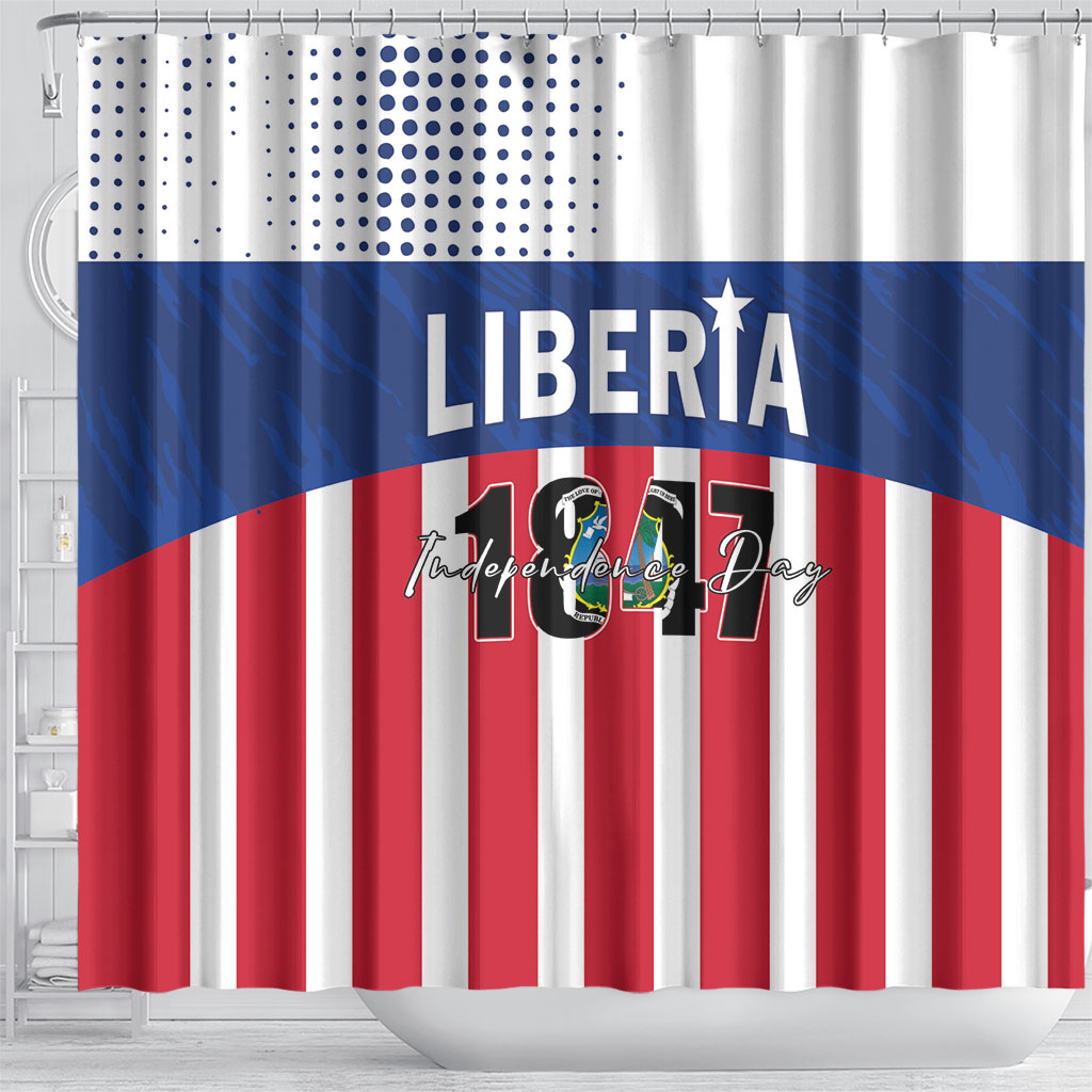 Liberia 1847 Shower Curtain Happy Independence Day