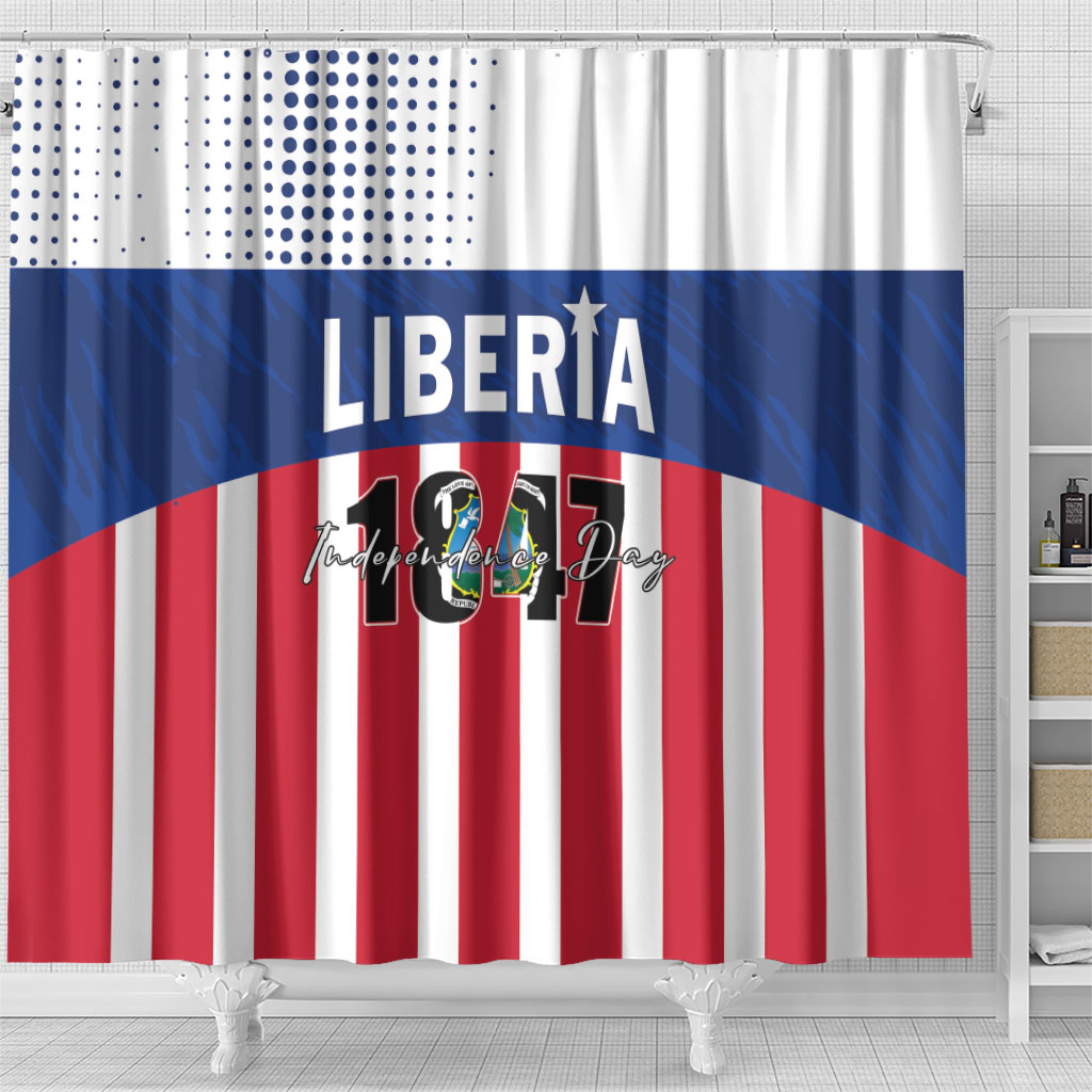 Liberia 1847 Shower Curtain Happy Independence Day