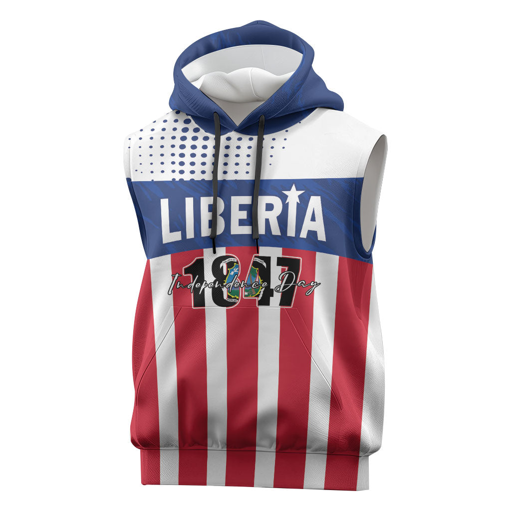 Personalized Liberia 1847 Sleeveless Hoodie Happy Independence Day