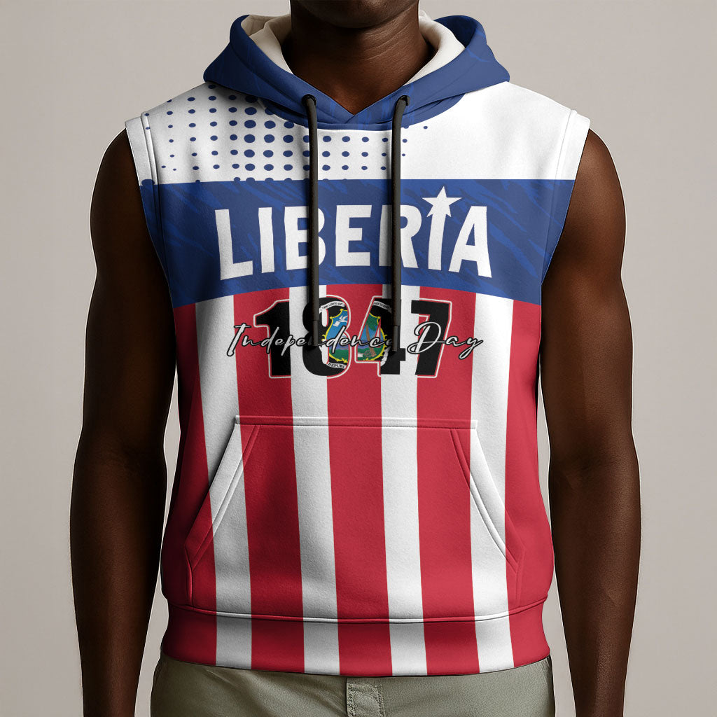 Personalized Liberia 1847 Sleeveless Hoodie Happy Independence Day