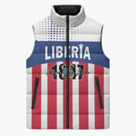 Personalized Liberia 1847 Sleeveless Puffer Jacket Happy Independence Day