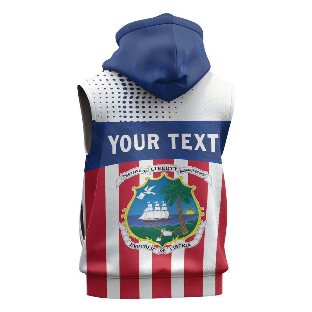 Personalized Liberia 1847 Sleeveless Zip Hoodie Happy Independence Day