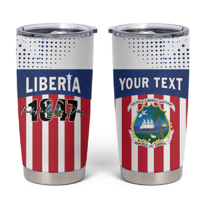 Personalized Liberia 1847 Tumbler Cup Happy Independence Day