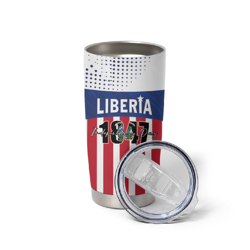 Personalized Liberia 1847 Tumbler Cup Happy Independence Day