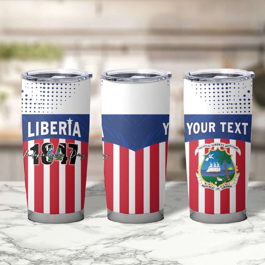 Personalized Liberia 1847 Tumbler Cup Happy Independence Day