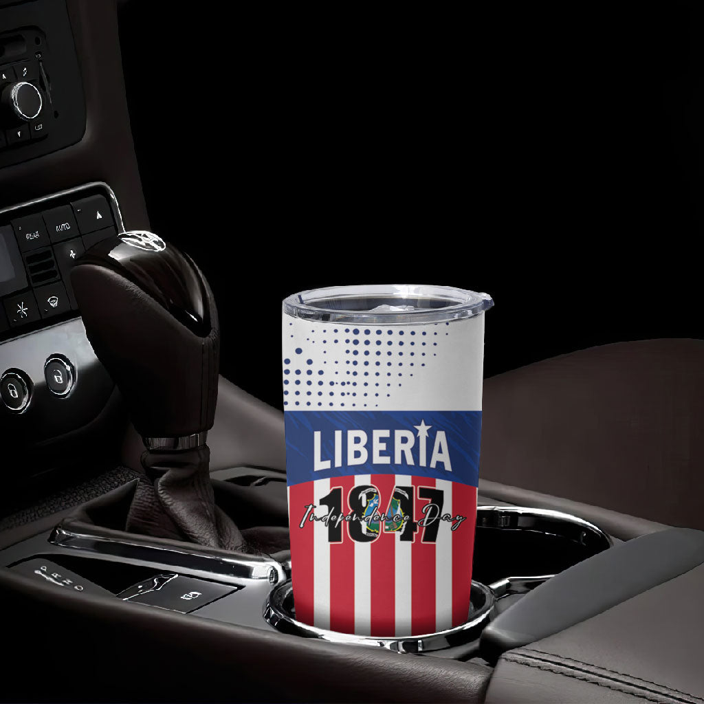 Personalized Liberia 1847 Tumbler Cup Happy Independence Day