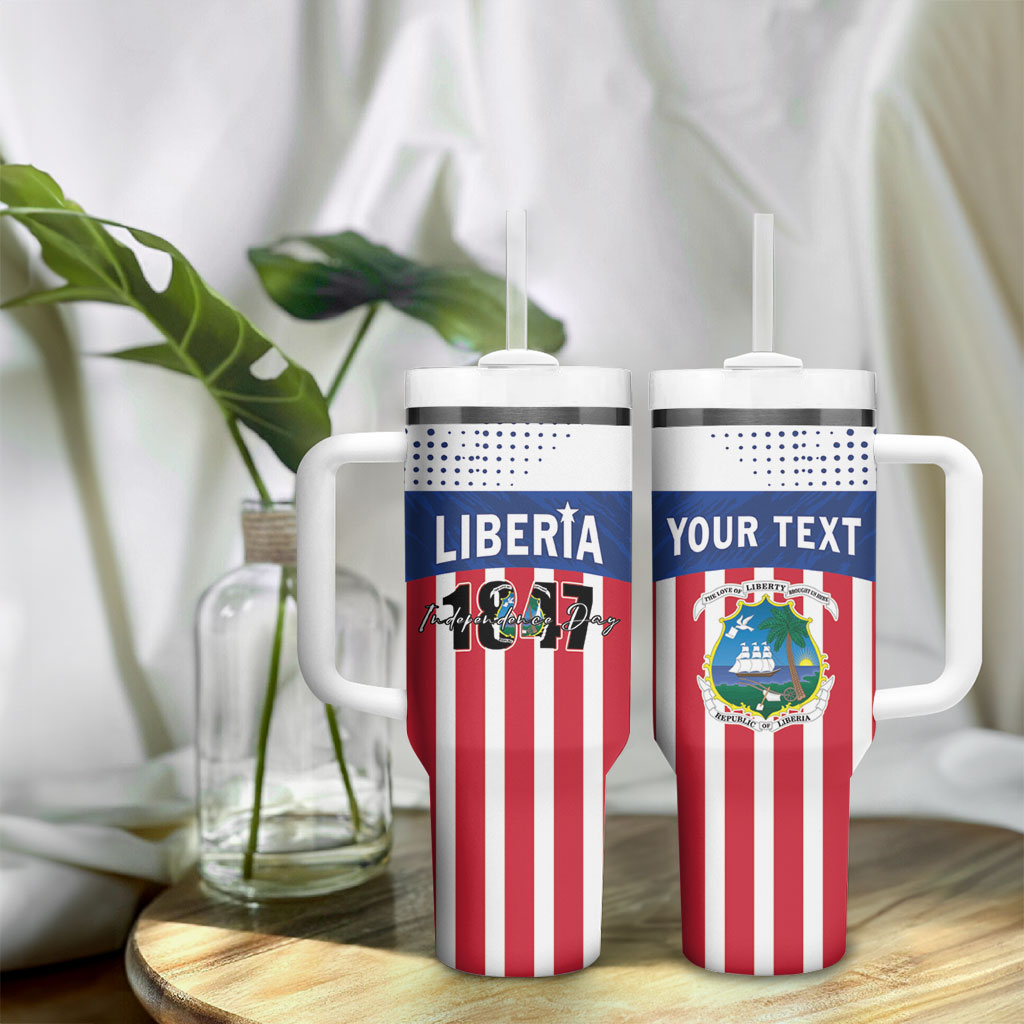 Personalized Liberia 1847 Tumbler With Handle Happy Independence Day