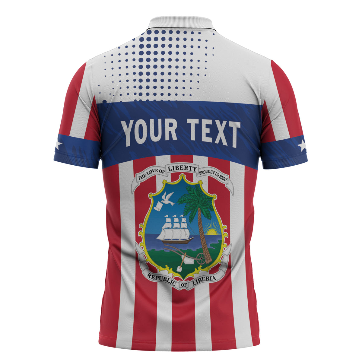 Personalized Liberia 1847 Zipper Polo Shirt Happy Independence Day