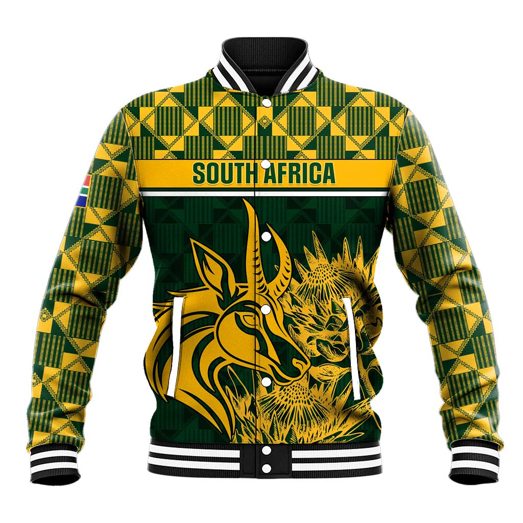 Custom South Africa Rugby Baseball Jacket - Go Springboks with African Pattern LT01