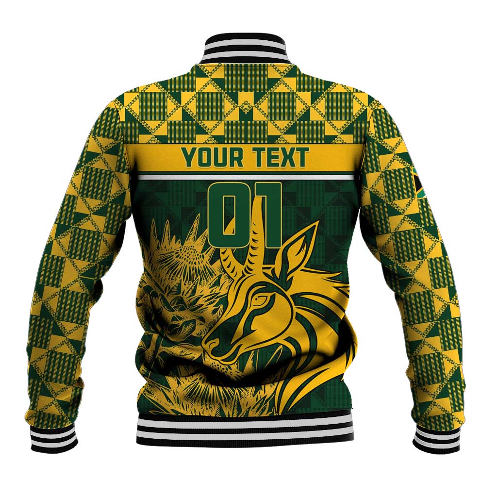 Custom South Africa Rugby Baseball Jacket - Go Springboks with African Pattern LT01